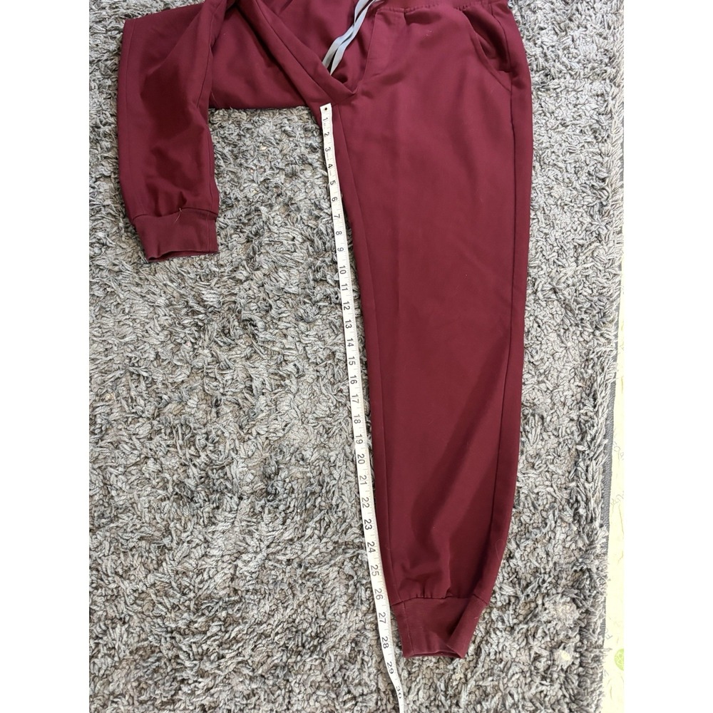 Figs Scrub Technical Collection Pants Joggers Maroon Drawstring Womens Sz S - Picture 8 of 10